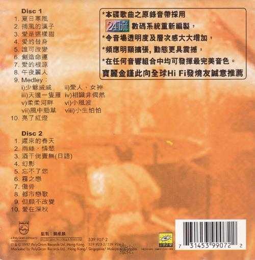 谭咏麟.1997-宝丽金88极品音色·谭咏麟84演唱会2CD【宝丽金】【WAV+CUE】